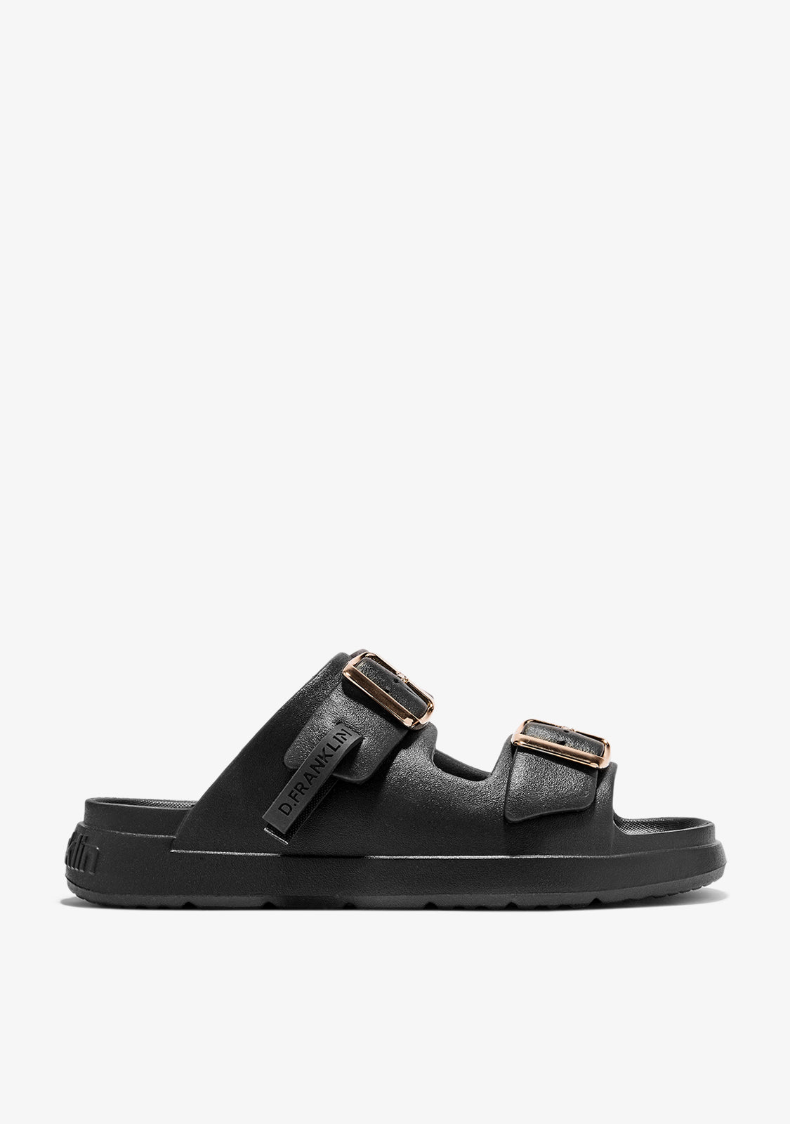 Women's Foam 2 Buckles Black / Platinum Sandals | D.Franklin