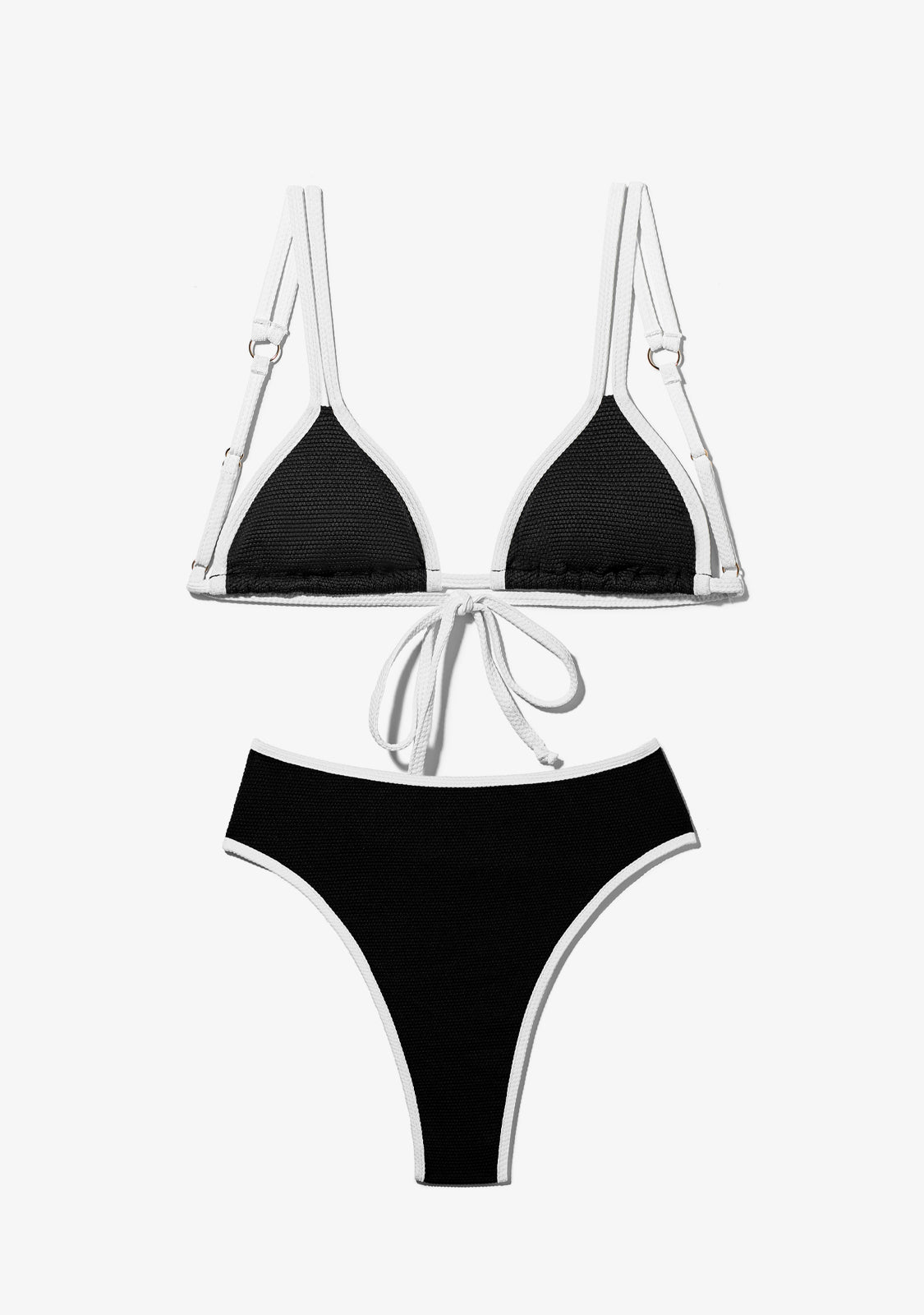 Black bikini top with colored bottoms online