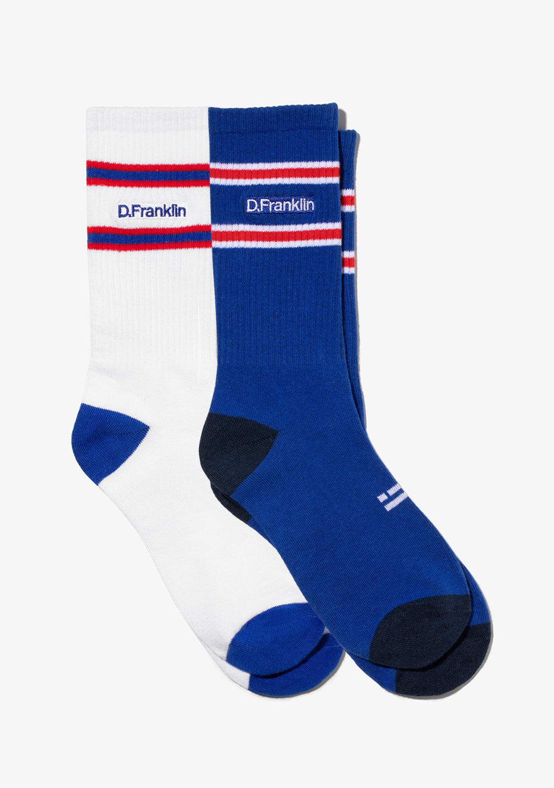 DF 6 Stripes Socks 2 Pack White-Blue