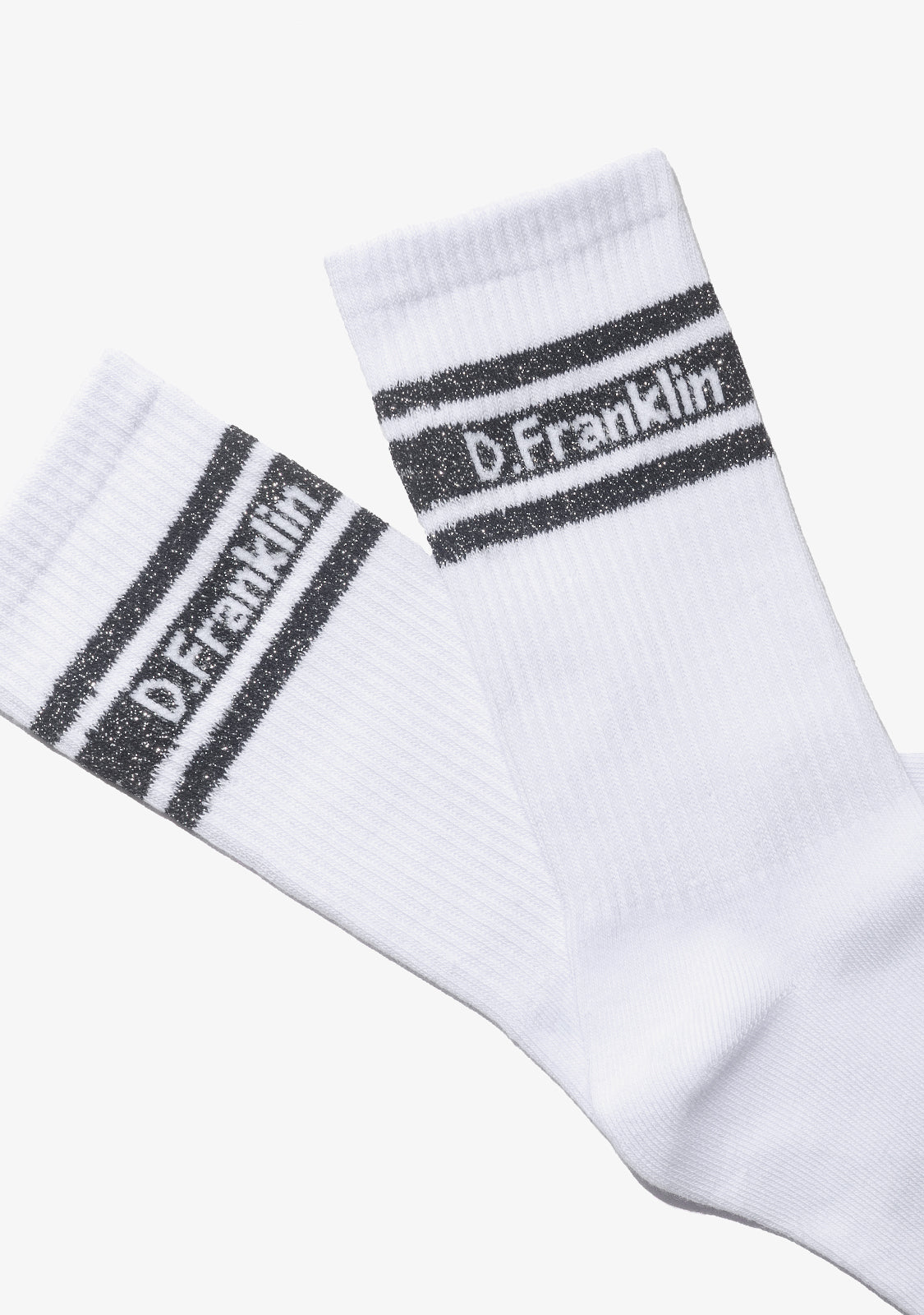 DF 3 Glitter Stripes Socks 3 Pack White
