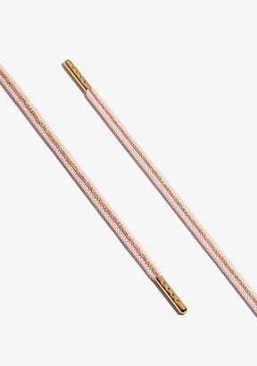 Pink / Gold Metal Tip Shoelaces