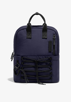 Multi-Pocket Nylon Backpack Navy + Custom Set Lime