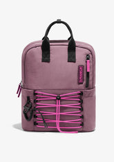 Multi-Pocket Nylon Backpack Pink + Custom Set Fuchsia