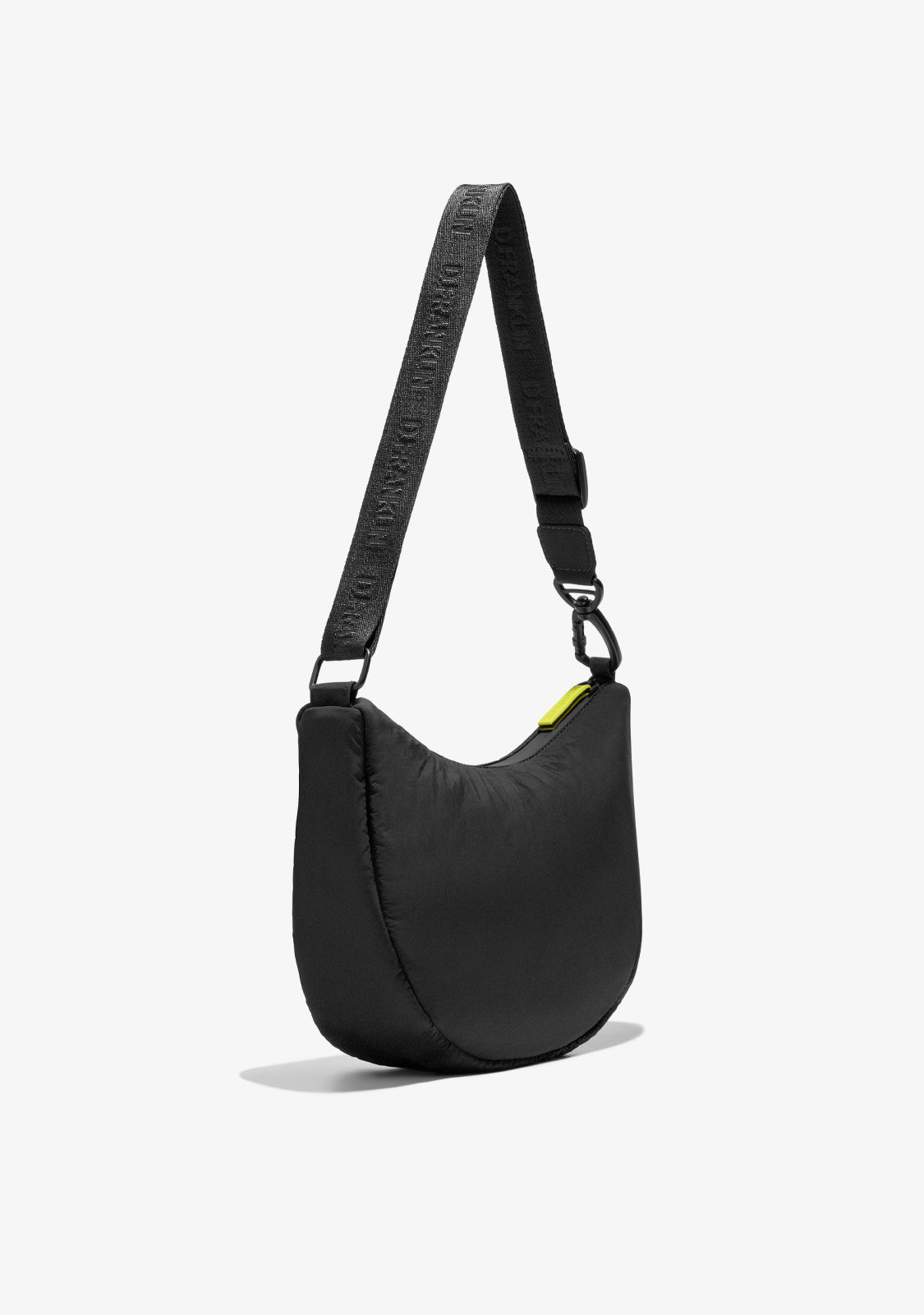 Round Nylon Crossbody Bag Black + Custom Set Lime