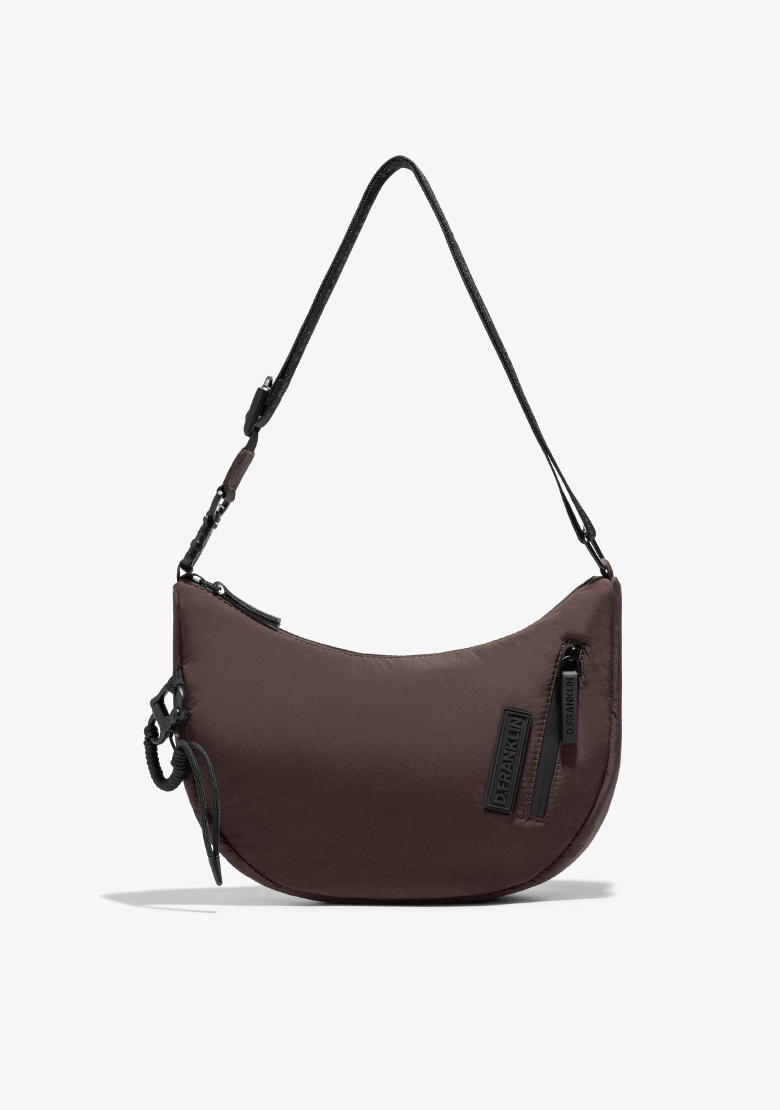 Round Nylon Crossbody Bag Black