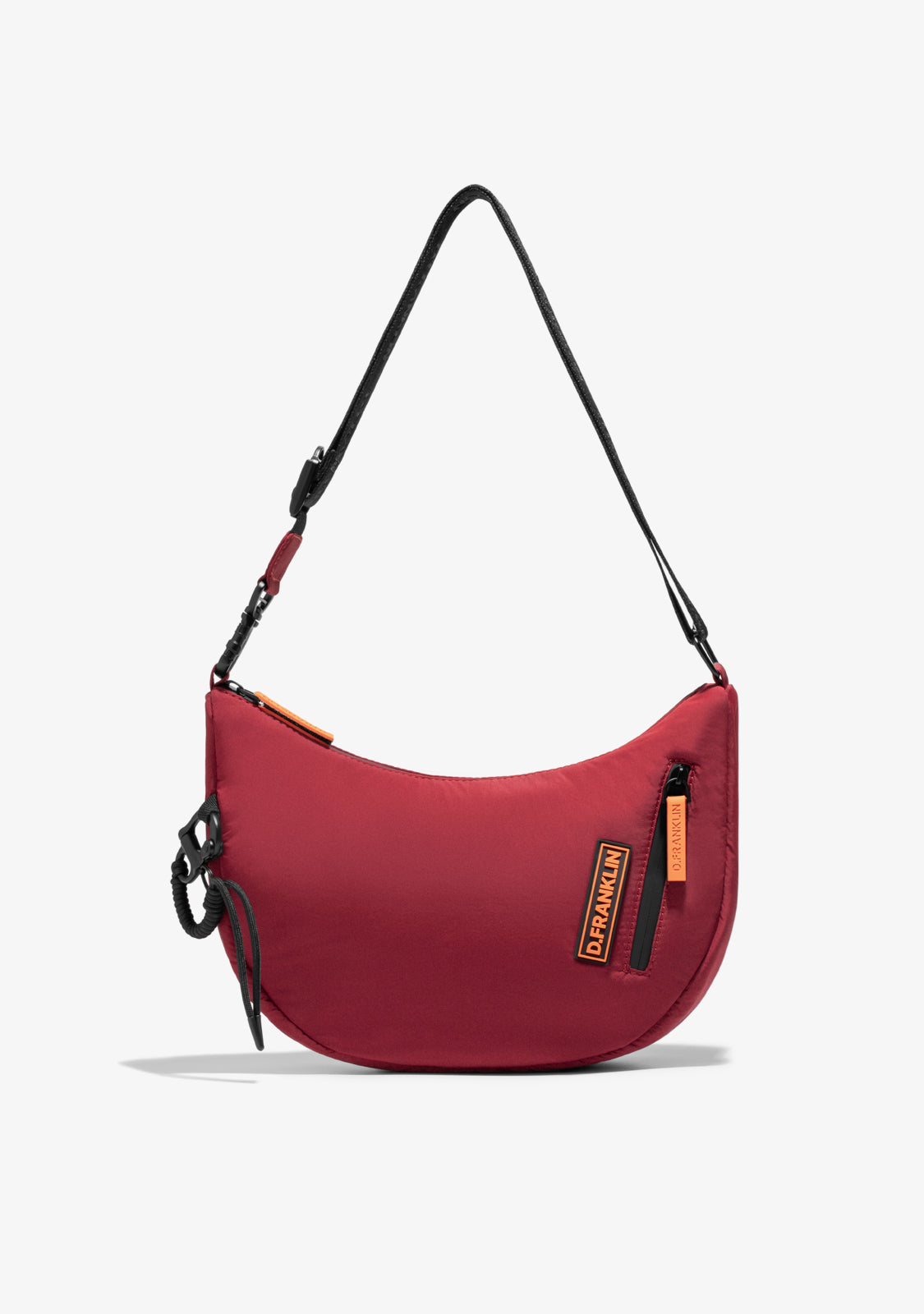 Round Nylon Crossbody Bag Red Custom Set Orange