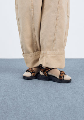 Flame Sandal Strips Leopard