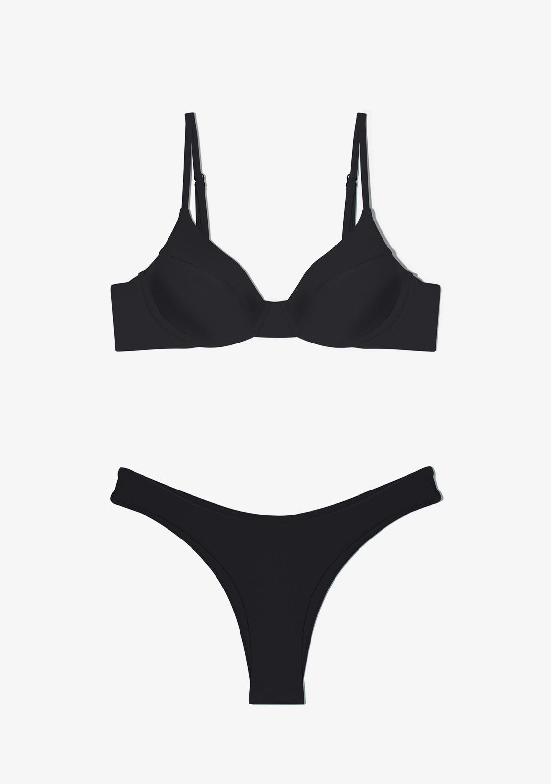 Masha Top + Ava Bottom Black Bikini