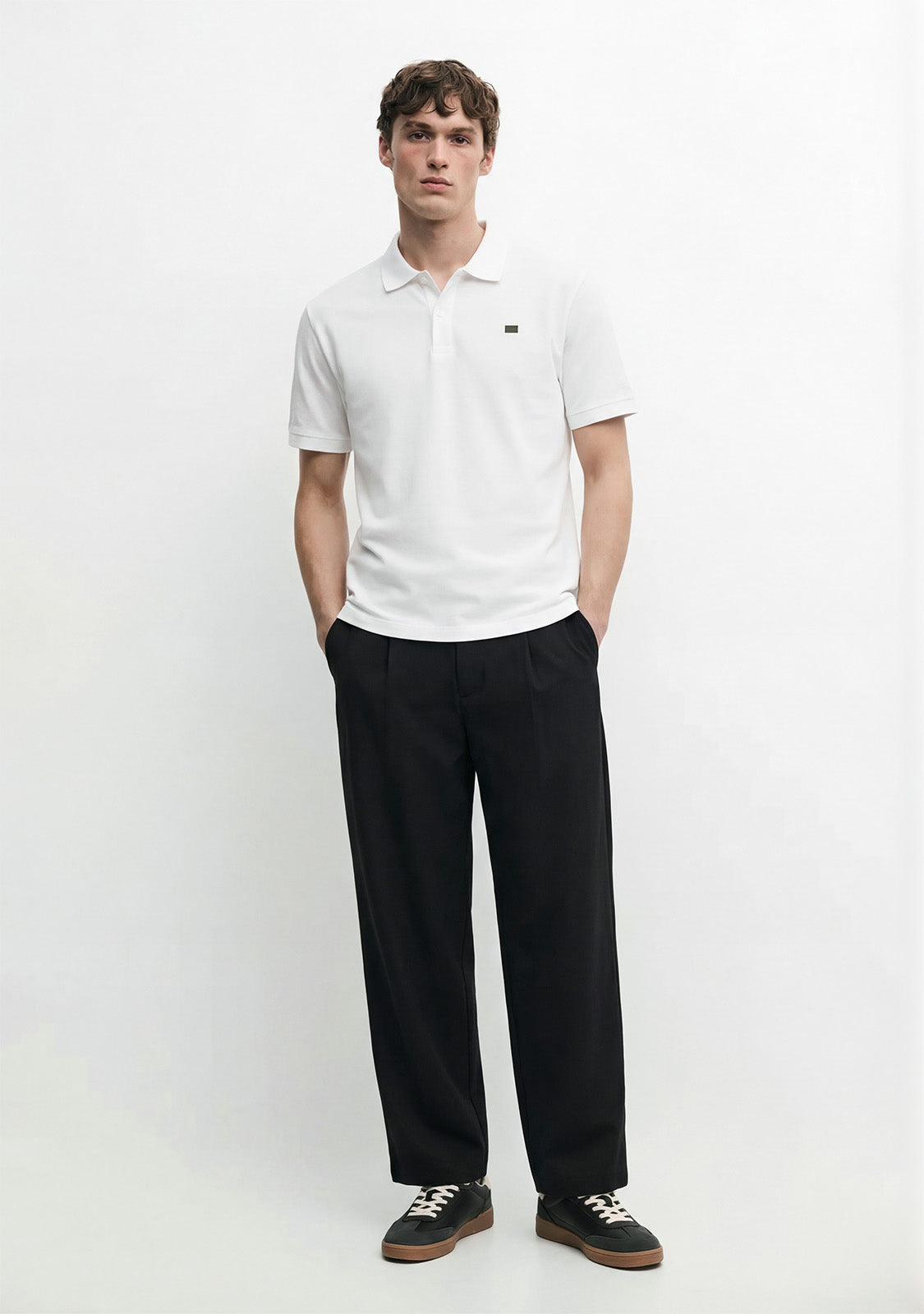 Basic Polo Shirt White / Khaki