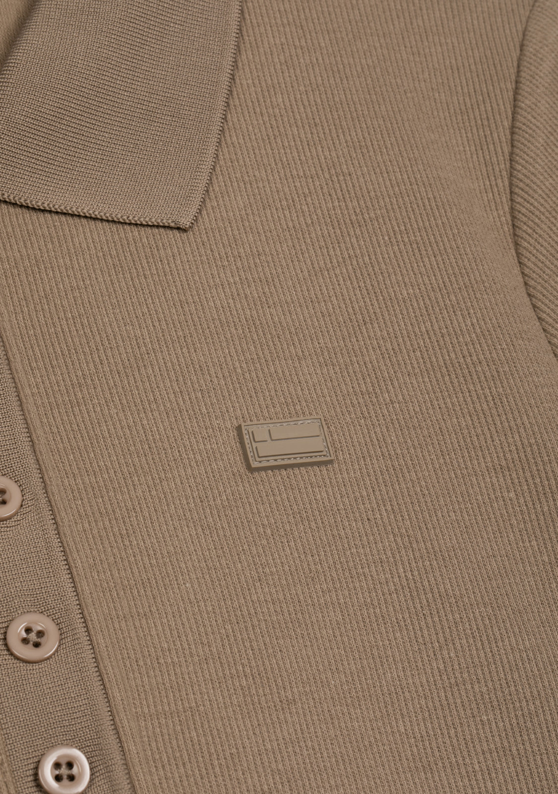 Rib Polo Top Sand