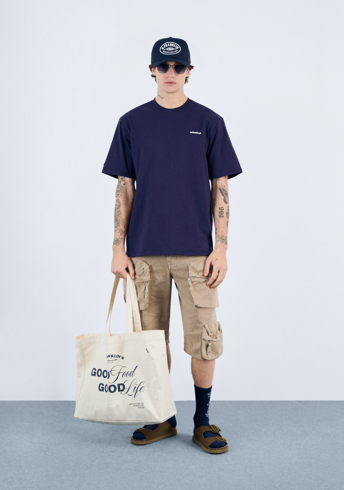 Best Pizza T-Shirt Navy / White
