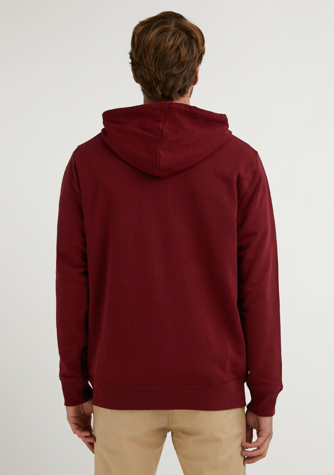 Embroidery  Logo Zip Hoodie Burgundy