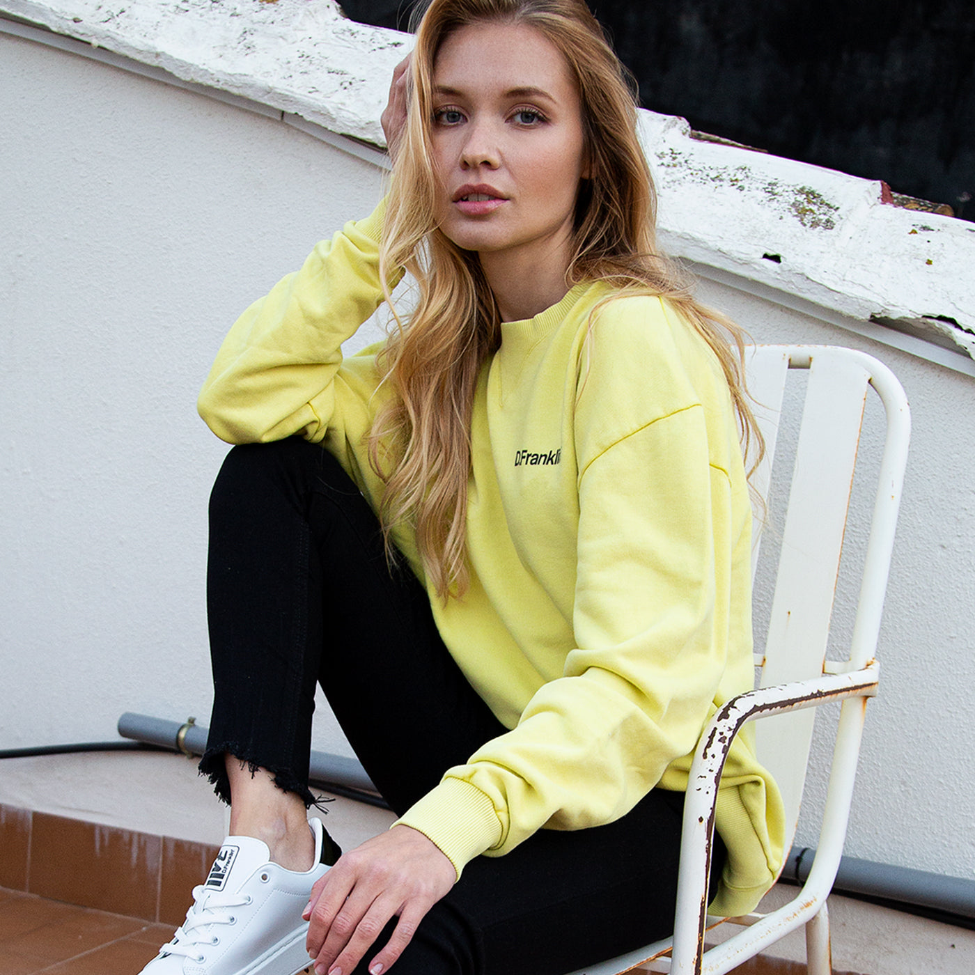 Sweatshirt Oversized Basic Yellow V1