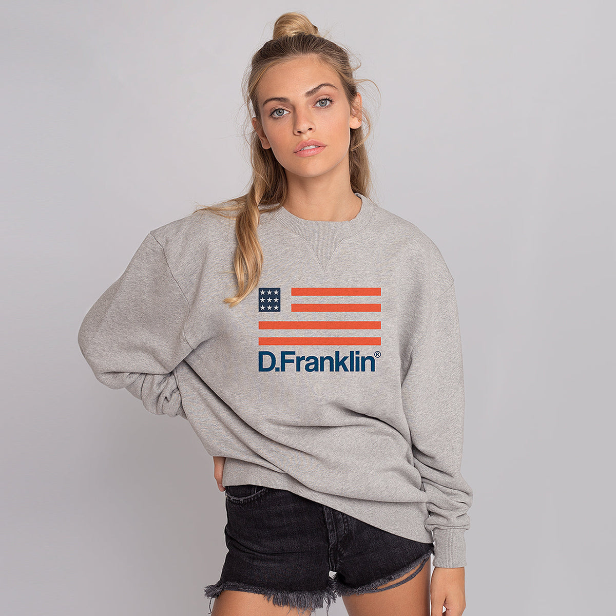 Sweatshirt Oversized Flag Grey