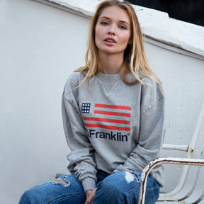 Sweatshirt Oversized Flag Grey