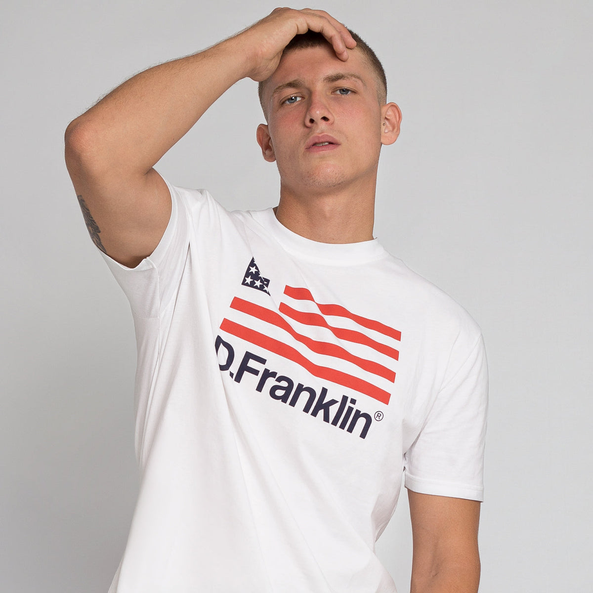 T-Shirt D.Franklin Flag White