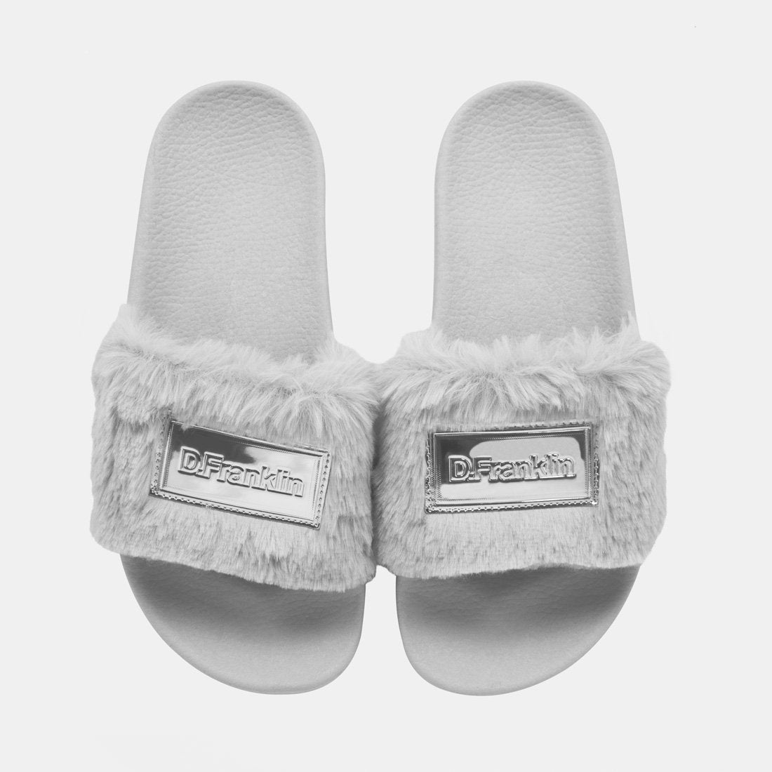 Label Fur Slides Grey