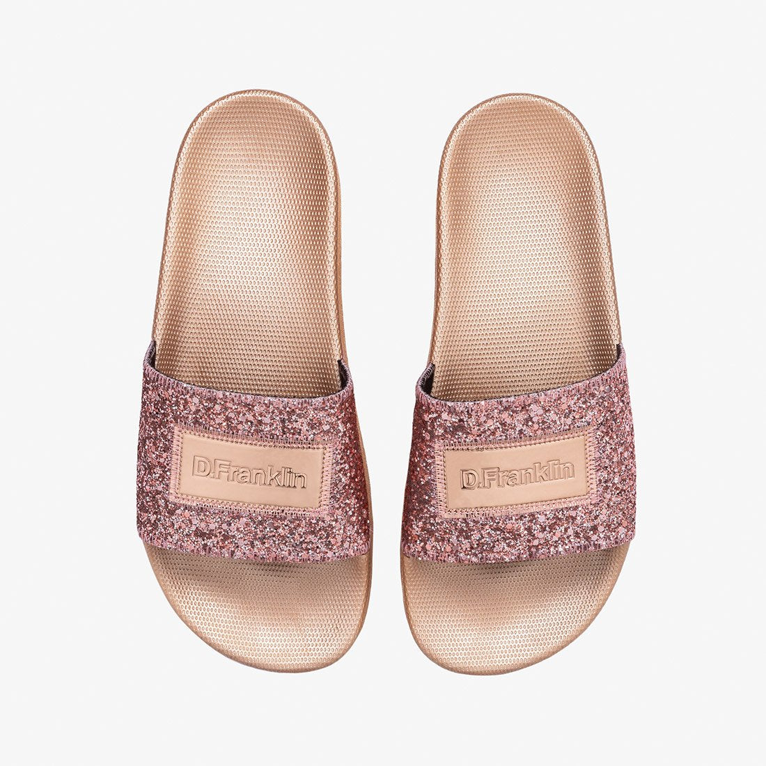 Glitter Platform Slide Coral