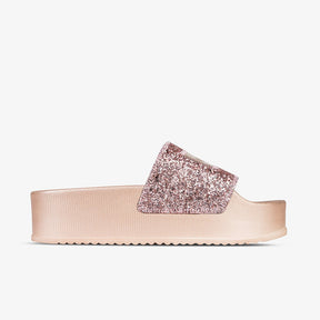 Glitter Platform Slide Coral