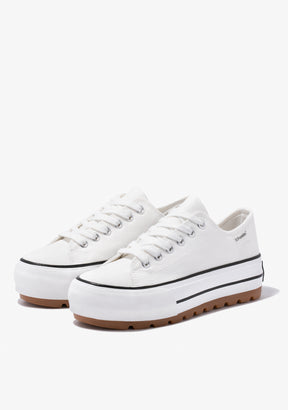 One Way Low Track Canvas Basic White