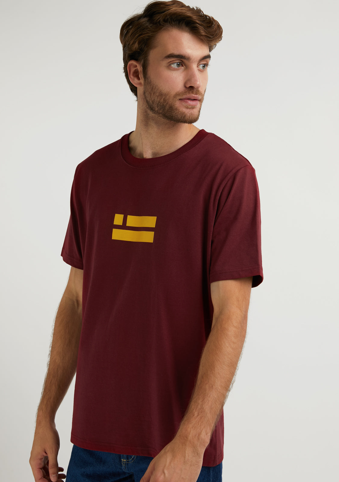 Flag T-Shirt Burgundy / Orange